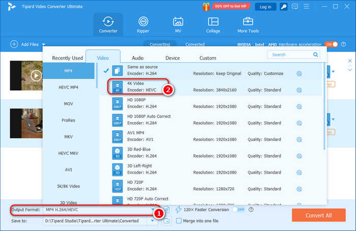 Choose MP4 Format Tipard