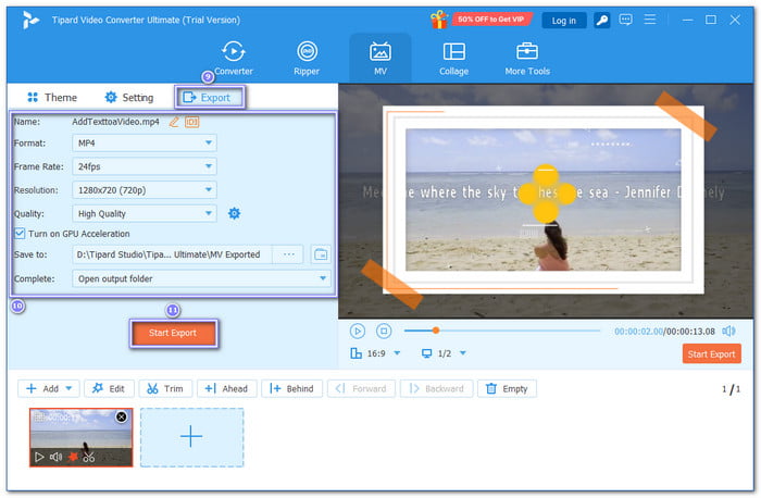 Save Your Video With Text