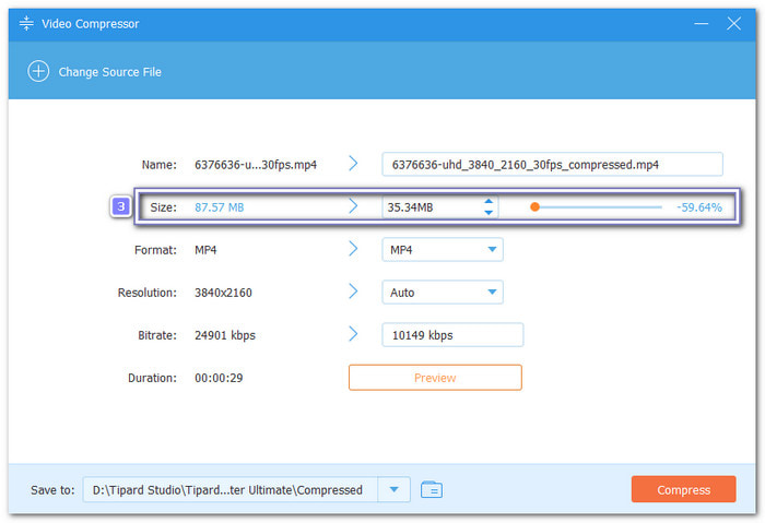 Set The Compression Level