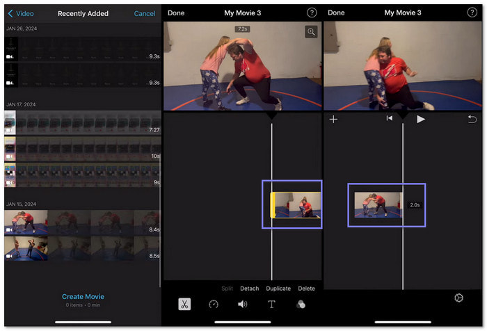 iMovie Cut A Video on iPhone