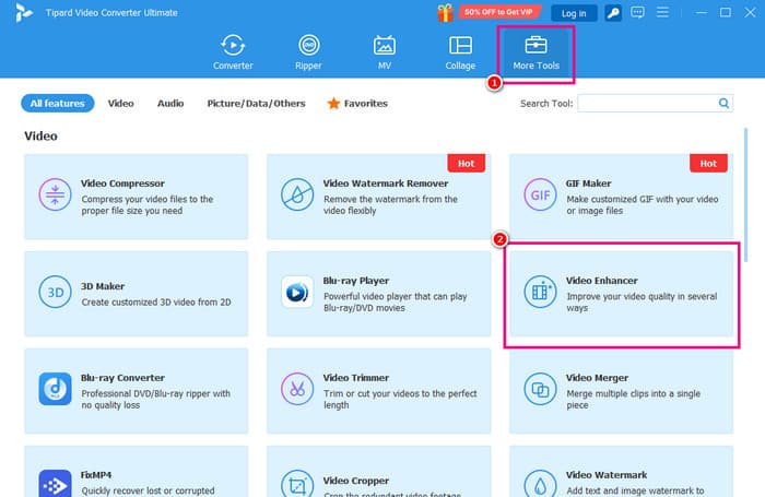 More Tools Video Enhancer Tipard