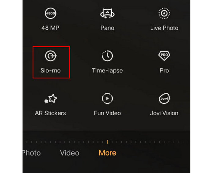 Choose Slo Mo on Android