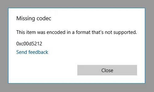 Missing Codec