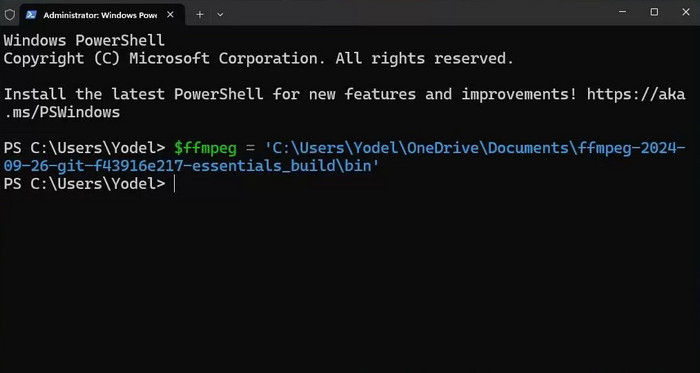 Set FFmpeg Location