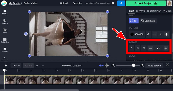 kapwing rotate video