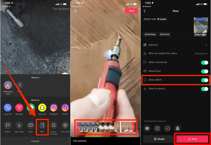 How to Stitch TikTok Videos