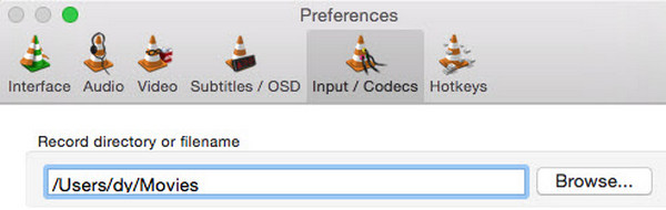 Choose a Destination Folder in VLC on Mac