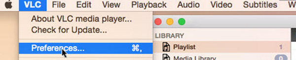 Open Preferences in VLC on Mac