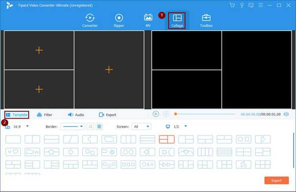 Choose the Desired Template in Collage