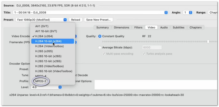Handbrake Convert MKV to MPEG