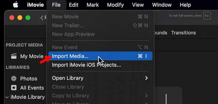 Add MOV to iMovie