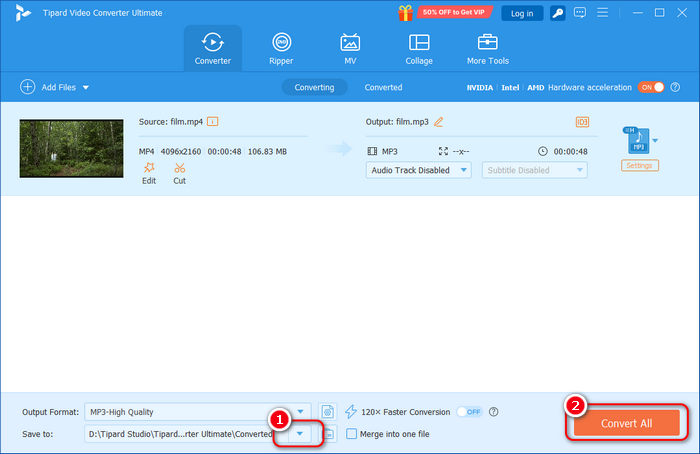Convert MP4 to MP3 Tipard