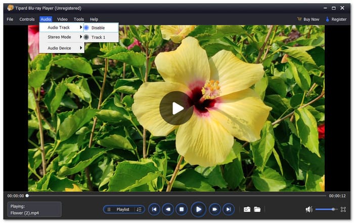 Use Tipard Blu Ray Player to Play Video While Disabiling Audio Tracks