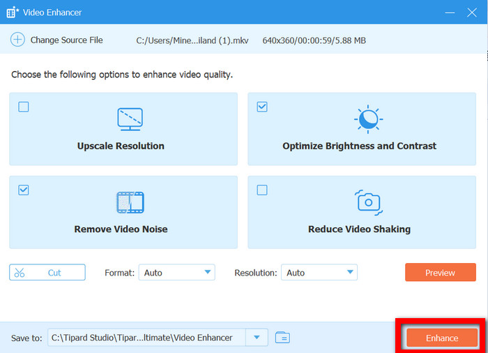 Click Enhance Button