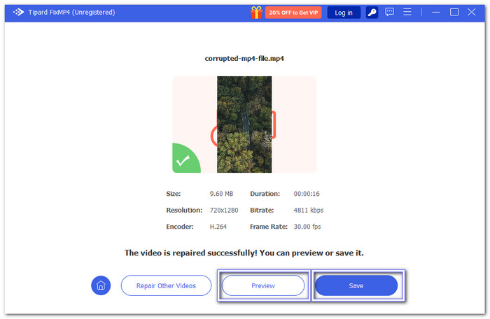 Preview And Save Restored MP4 File