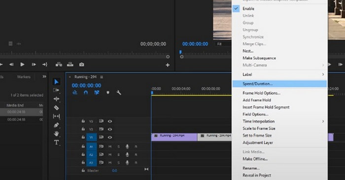 Speed Duration Menu