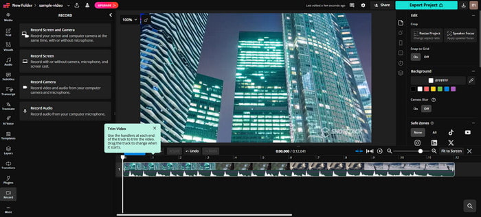 Kapwing Online Trim Video