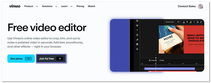 Click The Join For Free Button