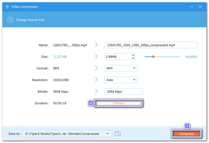 Preview And Start Compressing Your Video