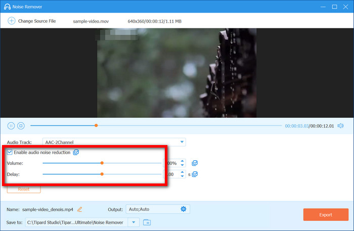 Enable Audio Noise Reduction