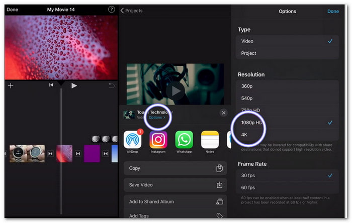 iMovie Convert Video to 1080p