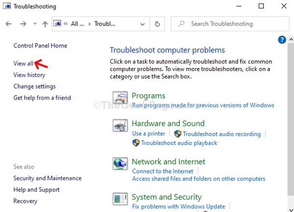 Troubleshooting View All