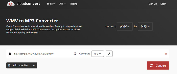 Cloudconvert Wmv to Mp3